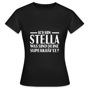 Prénom Stella - T-shirt Femme - noir - Devant - AI Model Female 172 dark (172cm)