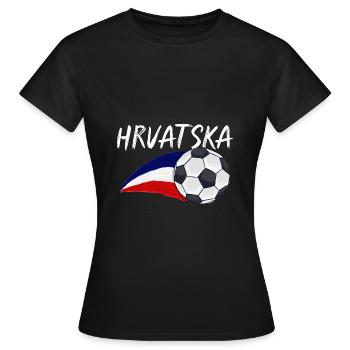 Croates Croates Croates Croatine Hrvatska Croatie - T-shirt Femme - noir - Devant - AI Model Female 172 dark (172cm)