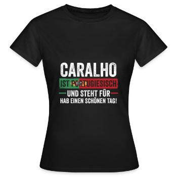 Portuguese Portugal - Women's T-Shirt - black - Front - AI Model Female 172 dark (172cm)