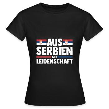 Serbe Serbe Serbie - T-shirt Femme - noir - Devant - AI Model Female 172 dark (172cm)