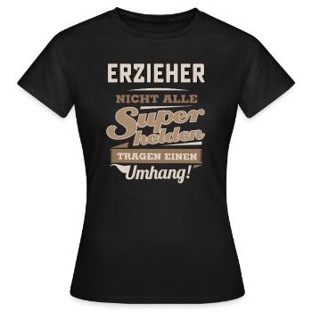 Superhelden in Sepia - Erzieher - RAHMENLOS Beruf - Frauen T-Shirt - Schwarz - Vorne - AI Model Female 172 dark (172cm)