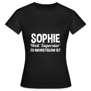 Vorname Sophie - Frauen T-Shirt - Schwarz - Vorne - AI Model Female 172 dark (172cm)