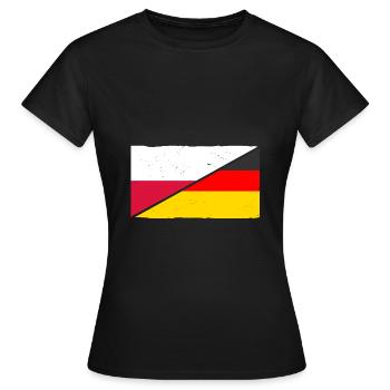 Pole Deutschland Polen - Frauen T-Shirt - Schwarz - Vorne - AI Model Female 172 dark (172cm)
