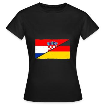 Croates Croates Croates Hrvatska Allemagne Croatie - T-shirt Femme - noir - Devant - AI Model Female 172 dark (172cm)