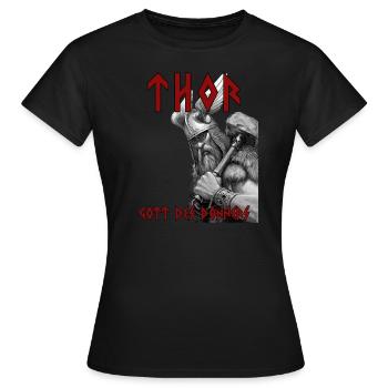 Thor - God of Thunder - Women's T-Shirt - black - Front - AI Model Female 172 dark (172cm)