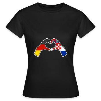 Croates Croates Croates Hrvatska Allemagne Croatie - T-shirt Femme - noir - Devant - AI Model Female 172 dark (172cm)
