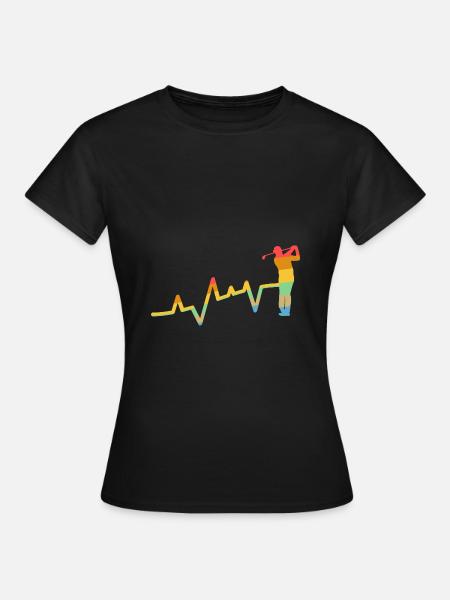 Golfspieler Herzschlag Golf - Frauen T-Shirt - Schwarz