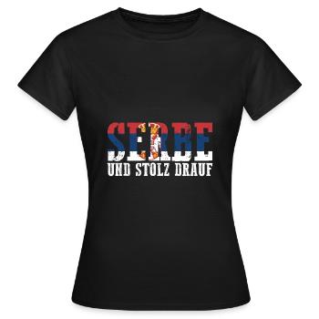 Serbe Serbe Serbie - T-shirt Femme - noir - Devant - AI Model Female 172 dark (172cm)