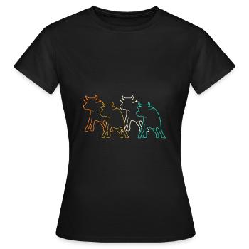 Büffel Rind Ochsen - Frauen T-Shirt - Schwarz - Vorne - AI Model Female 172 dark (172cm)