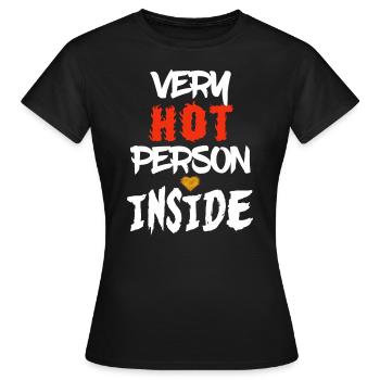 Personne très chaude à l’intérieur de personnes drôles au sang chaud - T-shirt Femme - noir - Devant - AI Model Female 172 dark (172cm)