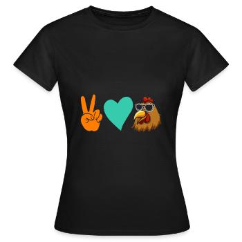 Poules Poule - T-shirt Femme - noir - Devant - AI Model Female 172 dark (172cm)
