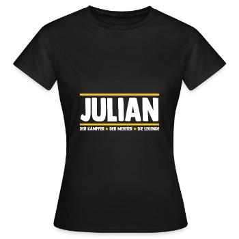 Julian - Frauen T-Shirt - Schwarz - Vorne - AI Model Female 172 dark (172cm)