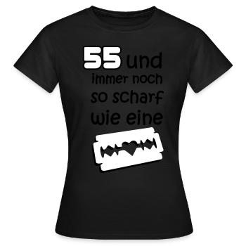 55 fünfundfünzigster anniversaire: et toujours - T-shirt Femme - noir - Devant - AI Model Female 172 dark (172cm)