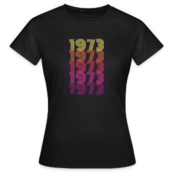 1973 Né - né en 1973 - T-shirt Femme - noir - Devant - AI Model Female 172 dark (172cm)