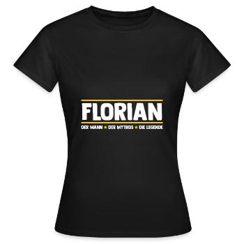 Florian - Frauen T-Shirt - Schwarz - Vorne - AI Model Female 172 dark (172cm)
