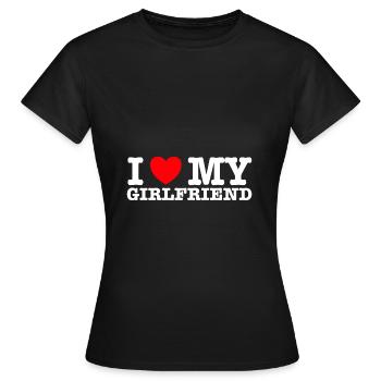 I Love My Girlfriend - Women's T-Shirt - black - Front - AI Model Female 172 dark (172cm)