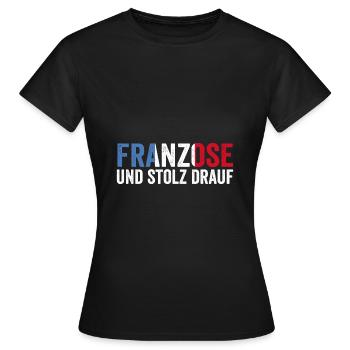 Franzose Französisch Frankreich - Frauen T-Shirt - Schwarz - Vorne - AI Model Female 172 dark (172cm)