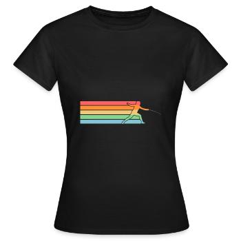 Fechter Fechten - Frauen T-Shirt - Schwarz - Vorne - AI Model Female 172 dark (172cm)