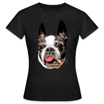 Boston Terrier mite I - T-shirt Femme - noir - Devant - AI Model Female 172 dark (172cm)
