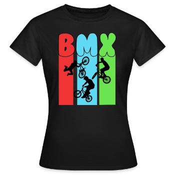 BMX - Frauen T-Shirt - Schwarz - Vorne - AI Model Female 172 dark (172cm)