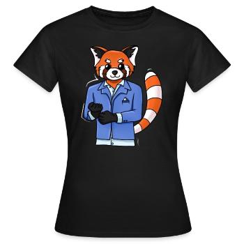 Red Panda Tuxedo - Women's T-Shirt - black - Front - AI Model Female 172 dark (172cm)