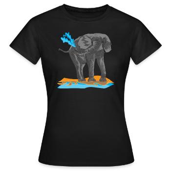 Éléphant proboscis pachyderm afrique ivoire kenya - T-shirt Femme - noir - Devant - AI Model Female 172 dark (172cm)