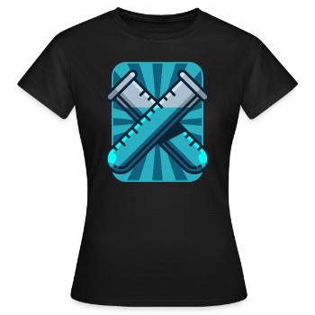 Tubes à essai, laboratoire de chimie en cadeau - T-shirt Femme - noir - Devant - AI Model Female 172 dark (172cm)