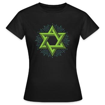 Etoile de David, religion hexagram Judaïsme Juif - T-shirt Femme - noir - Devant - AI Model Female 172 dark (172cm)