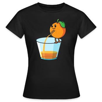 Pipi orange, fruit jus d'orange fruit - T-shirt Femme - noir - Devant - AI Model Female 172 dark (172cm)