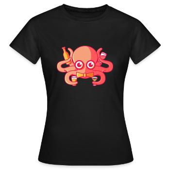 Oktopus Barkeeper - Frauen T-Shirt - Schwarz - Vorne - AI Model Female 172 dark (172cm)