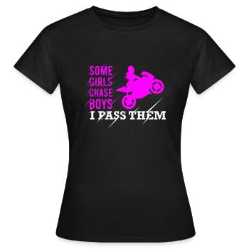 Motorrad Girl, motorsport geschenk - Frauen T-Shirt - Schwarz - Vorne - AI Model Female 172 dark (172cm)