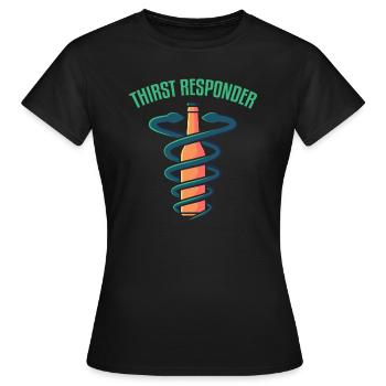 Durst Rettungsdienst, alkohol trinken getränk - Frauen T-Shirt - Schwarz - Vorne - AI Model Female 172 dark (172cm)