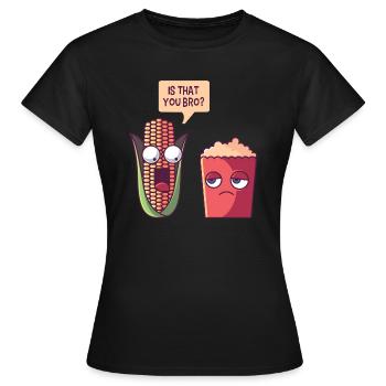Popcorn - Frauen T-Shirt - Schwarz - Vorne - AI Model Female 172 dark (172cm)
