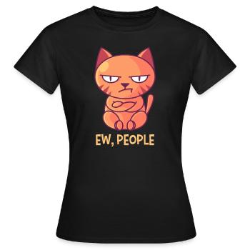 Chat de mauvaise humeur - T-shirt Femme - noir - Devant - AI Model Female 172 dark (172cm)