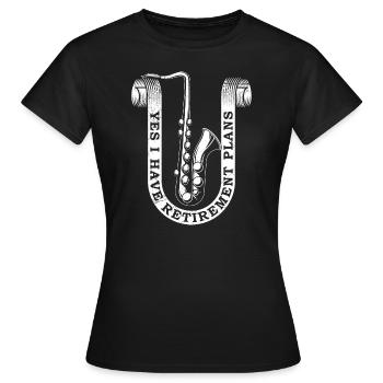 Retraite de saxophone, cadeau de musique de jazz pour retraité - T-shirt Femme - noir - Devant - AI Model Female 172 dark (172cm)