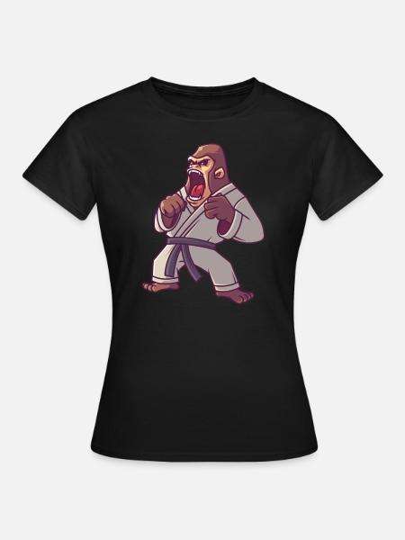 Judo Gorilla, jiu jitsu karate kampfsport - Frauen T-Shirt - Schwarz