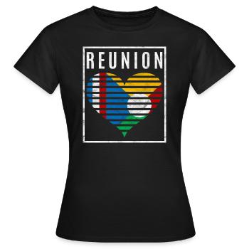 Réunion - T-shirt Femme - noir - Devant - AI Model Female 172 dark (172cm)
