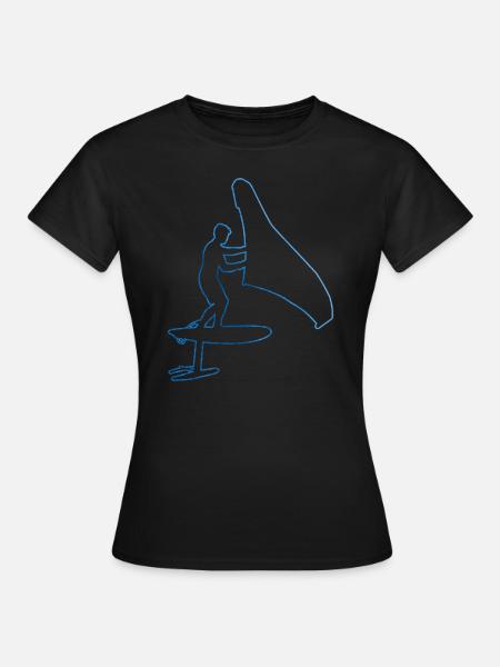 foilwing wingfoil hydrofoil wingsurf Femmes - T-shirt Femme - noir