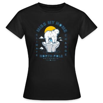 Eisbear Arktis Klimawandel Nordpol Eisschmelze - Frauen T-Shirt - Schwarz - Vorne - AI Model Female 172 dark (172cm)