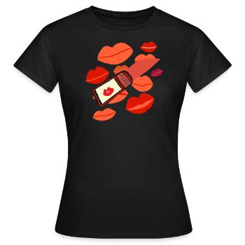 LIPPENSTIFT v2.00 - Frauen T-Shirt - Schwarz - Vorne - AI Model Female 172 dark (172cm)