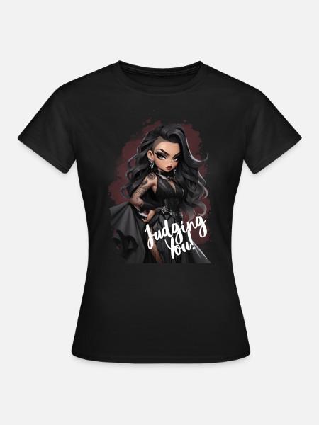 Goth Lady Judging You - Frauen T-Shirt - Schwarz