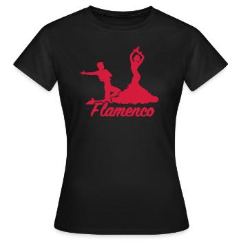 Flamenco - T-shirt Femme - noir - Devant - AI Model Female 172 dark (172cm)