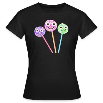 sucettes,sucettes,famille,famille sucettes,sucré - T-shirt Femme - noir - Devant - AI Model Female 172 dark (172cm)