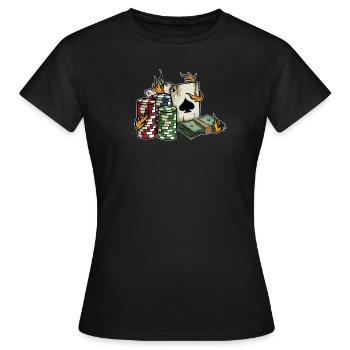 Pokern Kartenspiel Poker - Frauen T-Shirt - Schwarz - Vorne - AI Model Female 172 dark (172cm)