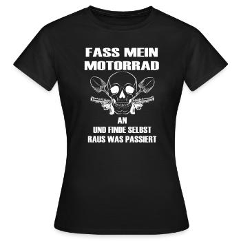 Cadeau de motard moto - T-shirt Femme - noir - Devant - AI Model Female 172 dark (172cm)