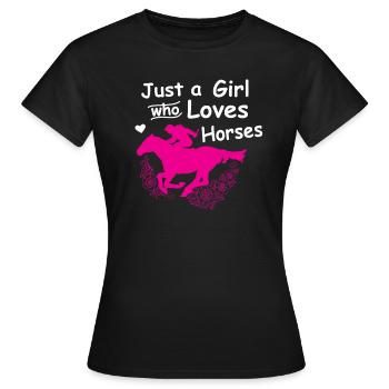 Horse riding horse saying - Women's T-Shirt - black - Front - AI Model Female 172 dark (172cm)