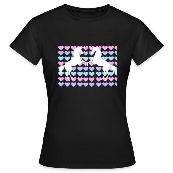 Les chevaux montent l'amour - T-shirt Femme - noir - Devant - AI Model Female 172 dark (172cm)