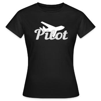 Pilot Piloten - Frauen T-Shirt - Schwarz - Vorne - AI Model Female 172 dark (172cm)