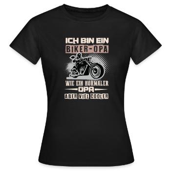 Motard grand-père motocycliste - T-shirt Femme - noir - Devant - AI Model Female 172 dark (172cm)