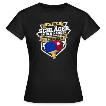 Mit Schläger in den Händen werden Helden Legenden - Frauen T-Shirt - Schwarz - Vorne - AI Model Female 172 dark (172cm)